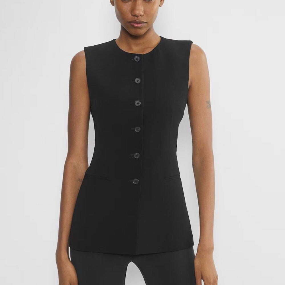 Aritzia Juris Long Blazer Vest Black Size 8
